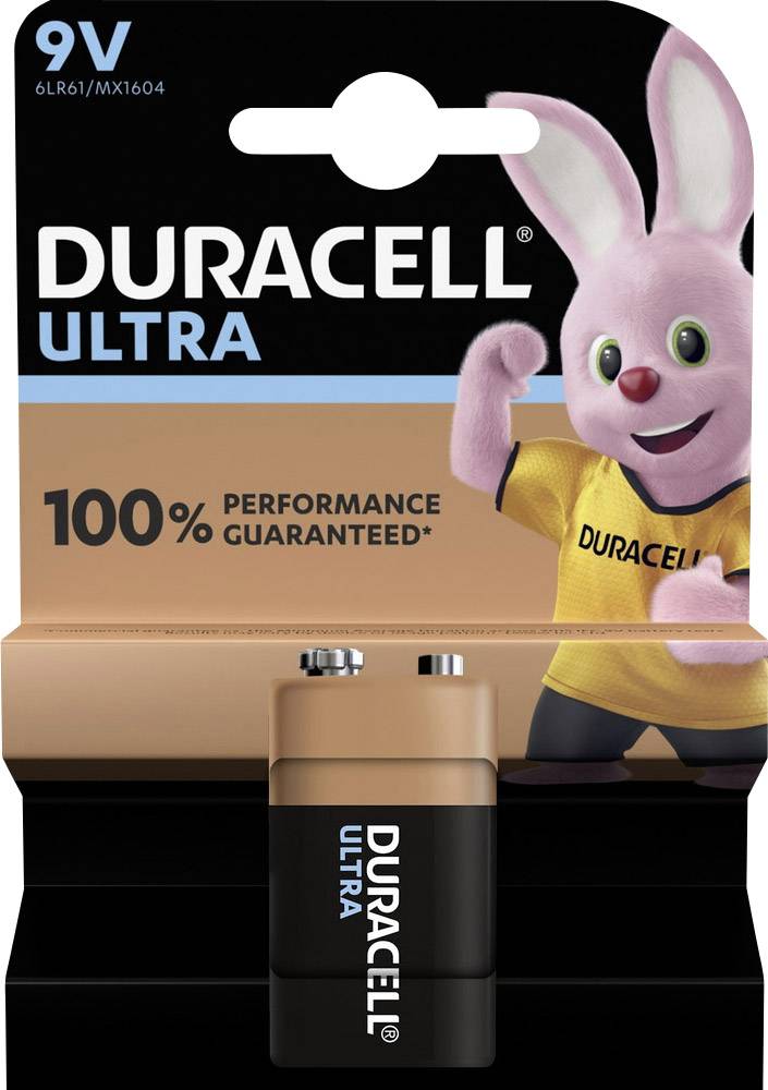 Duracell Ultra 6LR61 9V Block-Batterie Alkali-Mangan 9V 1St.