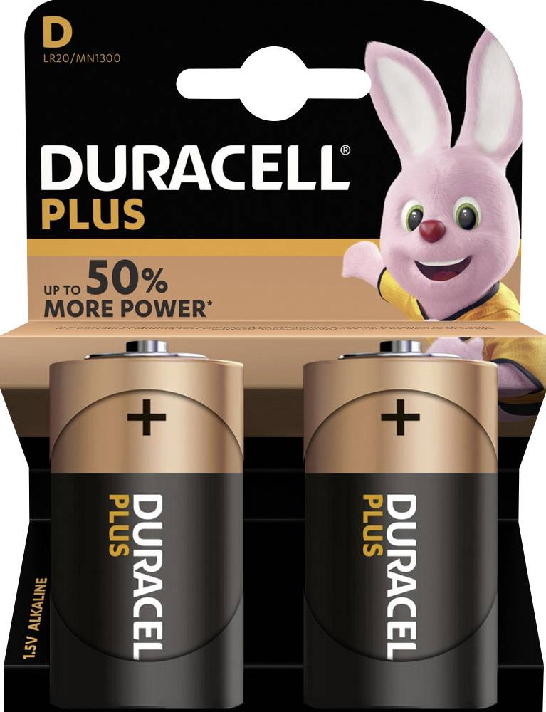 Duracell Plus LR20 Mono (D)-Batterie Alkali-Mangan 1.5V 2St.