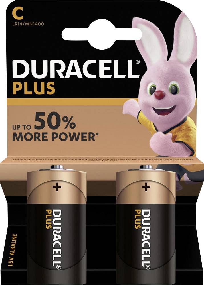 Duracell Plus LR14 Baby (C)-Batterie Alkali-Mangan 1.5V 2St.