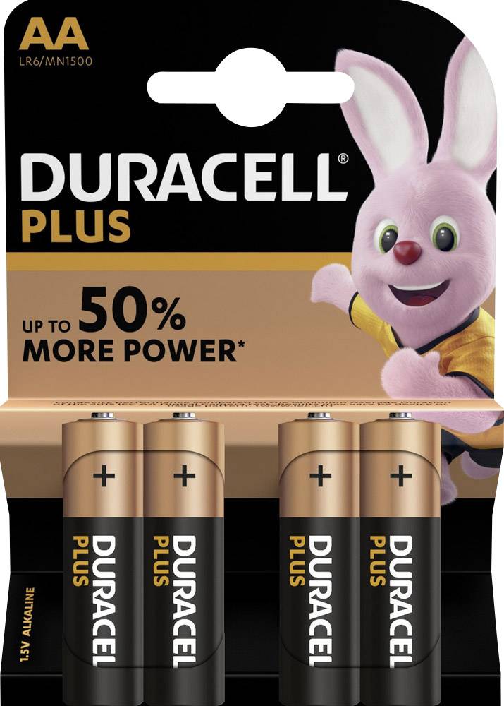 Duracell Plus Power LR06 Mignon (AA)-Batterie Alkali-Mangan 1.5 V 4 St.