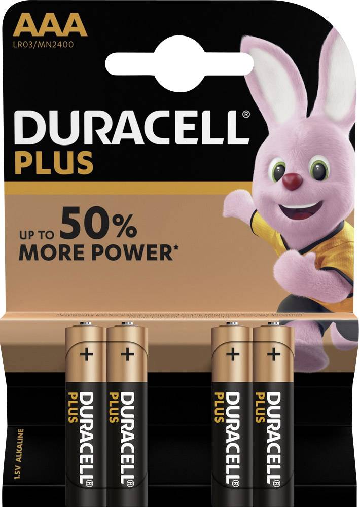 Duracell Plus Power LR03 Micro (AAA)-Batterie Alkali-Mangan 1.5 V 4 St.