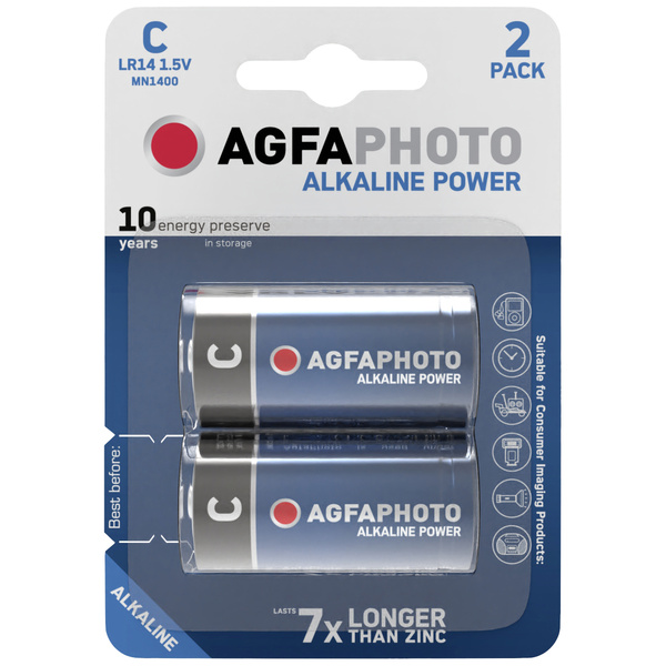 AgfaPhoto LR14 Baby (C)-Batterie Alkali-Mangan 1.5 V 2 St.