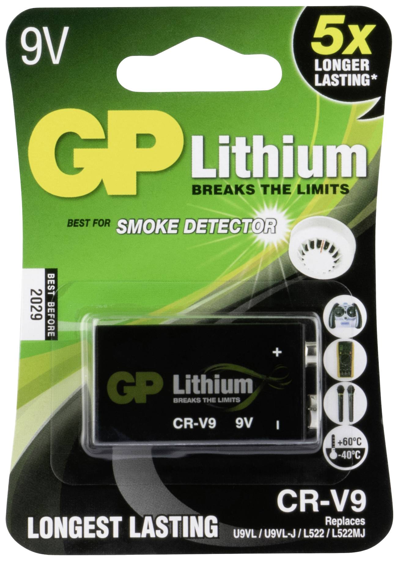 GP GPCR9VSTD565C1 9 V Block-Batterie Lithium 800 mAh 9 V 1 St.