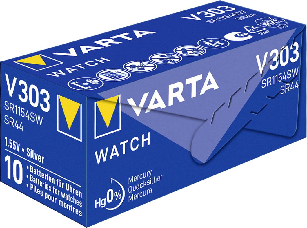 Varta Knopfzelle 303 1.55V 1 St. 160 mAh Silberoxid SILVER Coin V303/SR44 NaBli 1