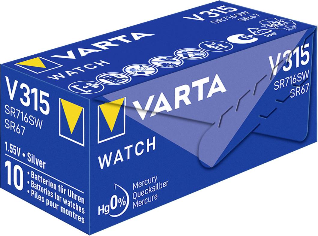 Varta Knopfzelle 315 1.55V 20 mAh Silberoxid SILVER Coin V315/SR67 NaBli 1