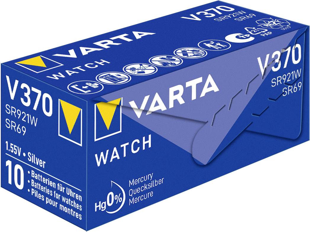 Varta Knopfzelle 370 1.55 V 1 St. 30 mAh Silberoxid SILVER Coin V370/SR69 NaBli 1