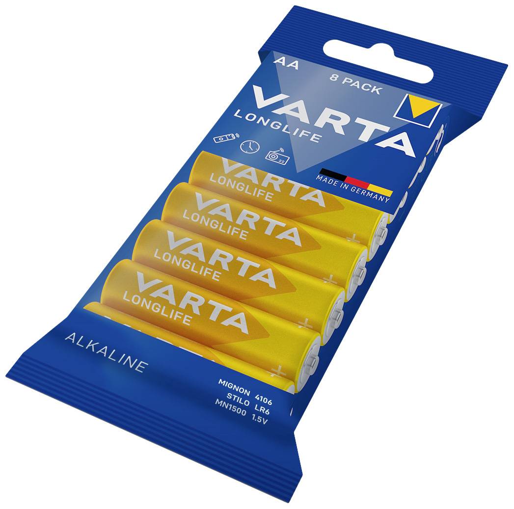 Varta LONGLIFE AA Folie 8 Mignon (AA)-Batterie Alkali-Mangan 2800 mAh 1.5V 8St.