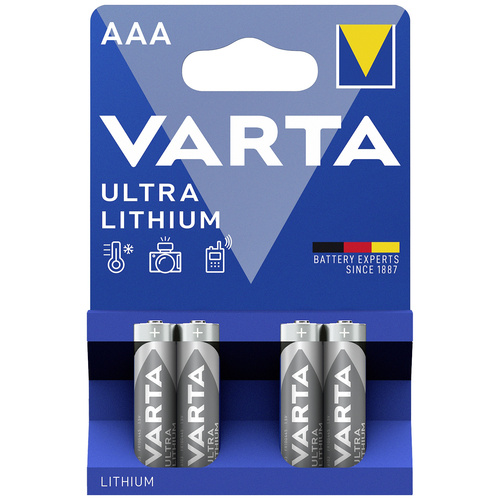 Varta LITHIUM AAA Bli 4 Micro (AAA)-Batterie Lithium 1100 mAh 1.5 V 4 St.