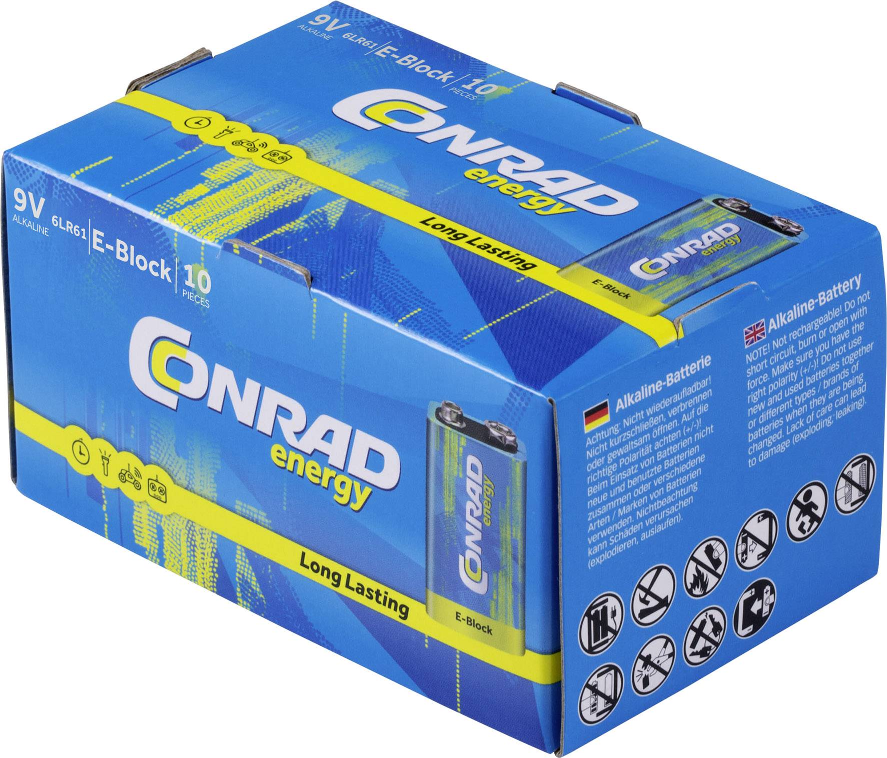 6LR61 9 V Block-Batterie Alkali-Mangan 9 V 10 St.