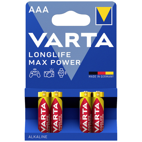 Varta LONGLIFE Max Power AAA Bli 4 Micro (AAA)-Batterie Alkali-Mangan 1270 mAh 1.5V 4St.