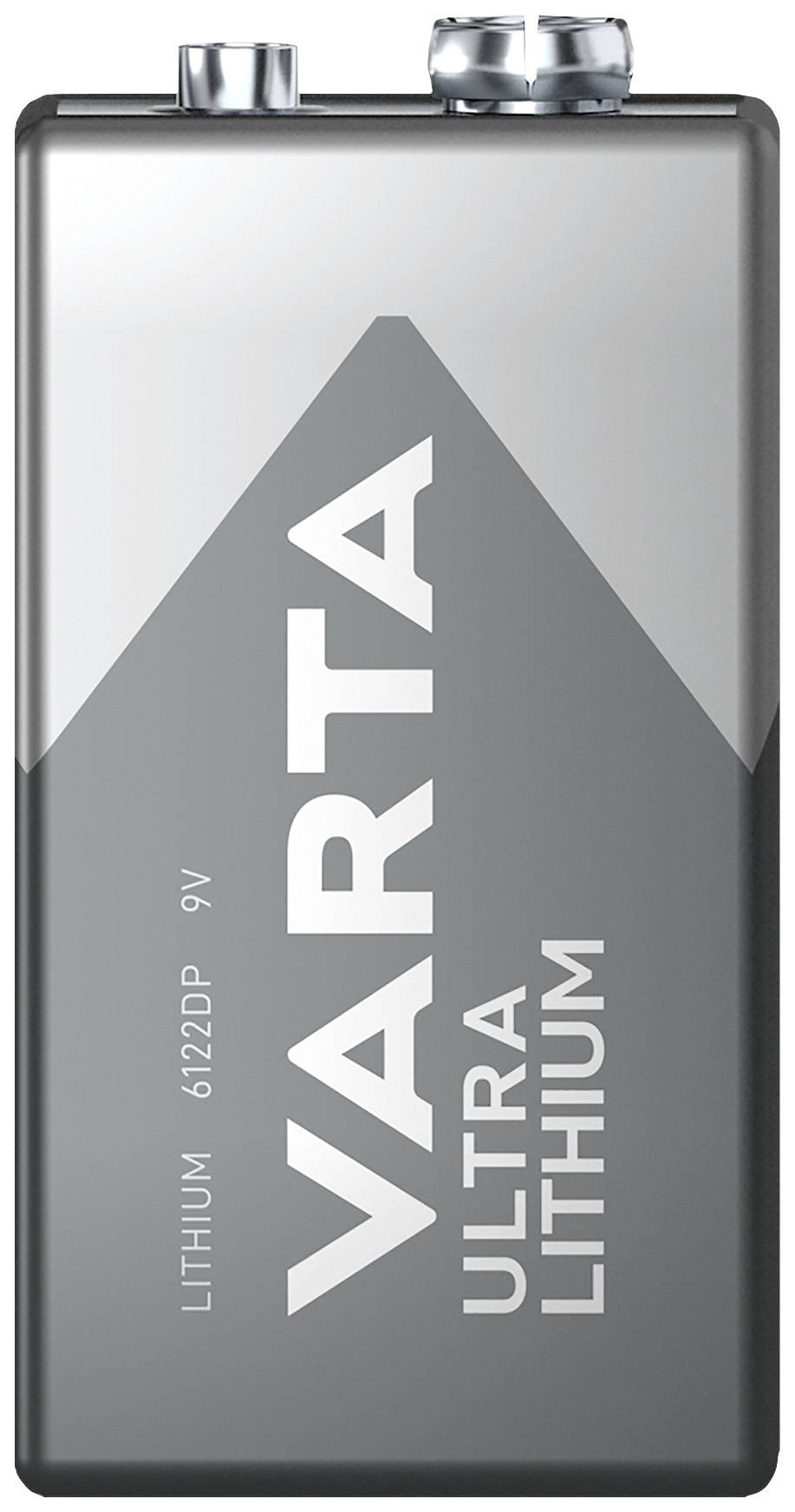Eine 9-Volt-Batterie der Marke Varta mit der Aufschrift 'Ultra Lithium', geeignet für energieintensive elektronische Geräte.