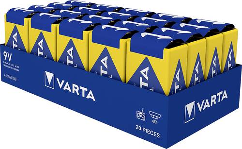 Varta 9 V Block-Batterie Alkali-Mangan 640 mAh 9 V 20 St.
