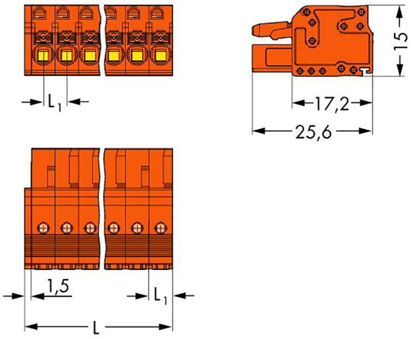 WAGO Buchsengehäuse-Kabel 2231 Polzahl Gesamt 18 Rastermaß: 5.08mm 2231-318/026-000 10St.