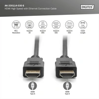 Digitus HDMI Anschlusskabel HDMI-A Stecker, HDMI-A Stecker 3.00m Schwarz AK-330114-030-S 4K UHD, vergoldete Steckkontakte Digitus HDMI Anschlusskabel HDMI-A Stecker, HDMI-A Stecker 3.00m Schwarz AK-330114-030-S 4K UHD, vergoldete Steckkontakte