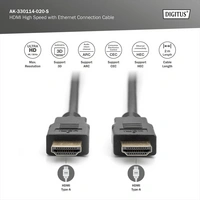 Digitus HDMI Anschlusskabel HDMI-A Stecker, HDMI-A Stecker 5.00m Schwarz AK-330114-050-S vergoldete Steckkontakte HDMI-Kabel Digitus HDMI Anschlusskabel HDMI-A Stecker, HDMI-A Stecker 5.00m Schwarz AK-330114-050-S vergoldete Steckkontakte HDMI-Kabel