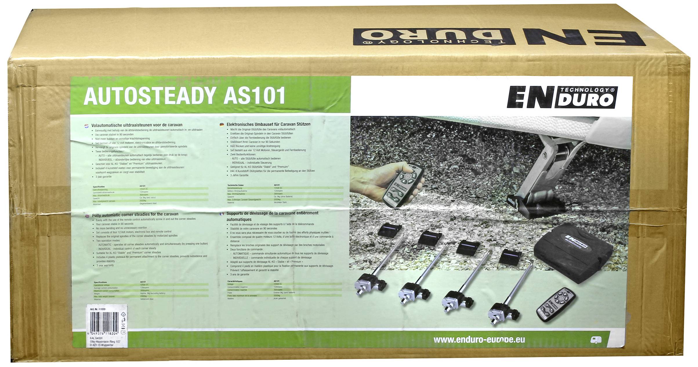 Enduro autoSteady AS101 Anhänger-Stützsystem Inkl. Fernbedienung 1St.