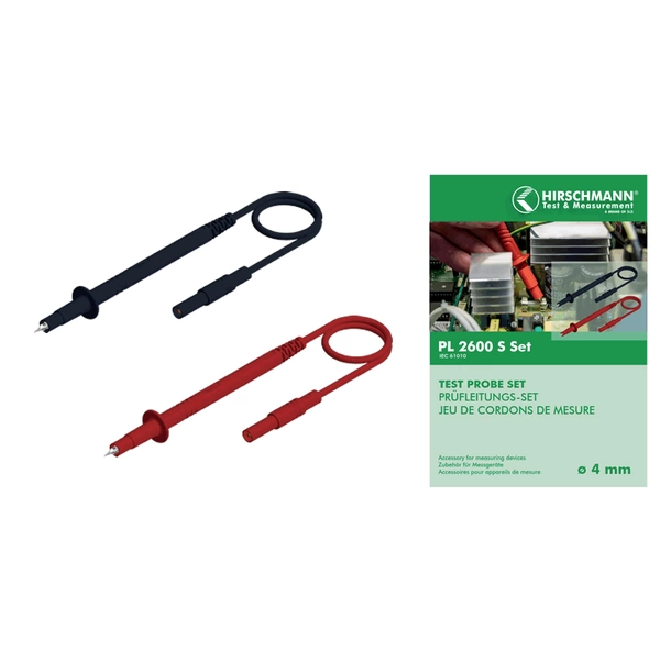 SKS Hirschmann PL 2600 S SET Sicherheits-Messleitungs-Set Lamellenstecker 4mm Prüfspitze 1.00m Schwarz, Rot 1St. SKS Hirschmann PL 2600 S SET Sicherheits-Messleitungs-Set Lamellenstecker 4mm Prüfspitze 1.00m Schwarz, Rot 1St.
