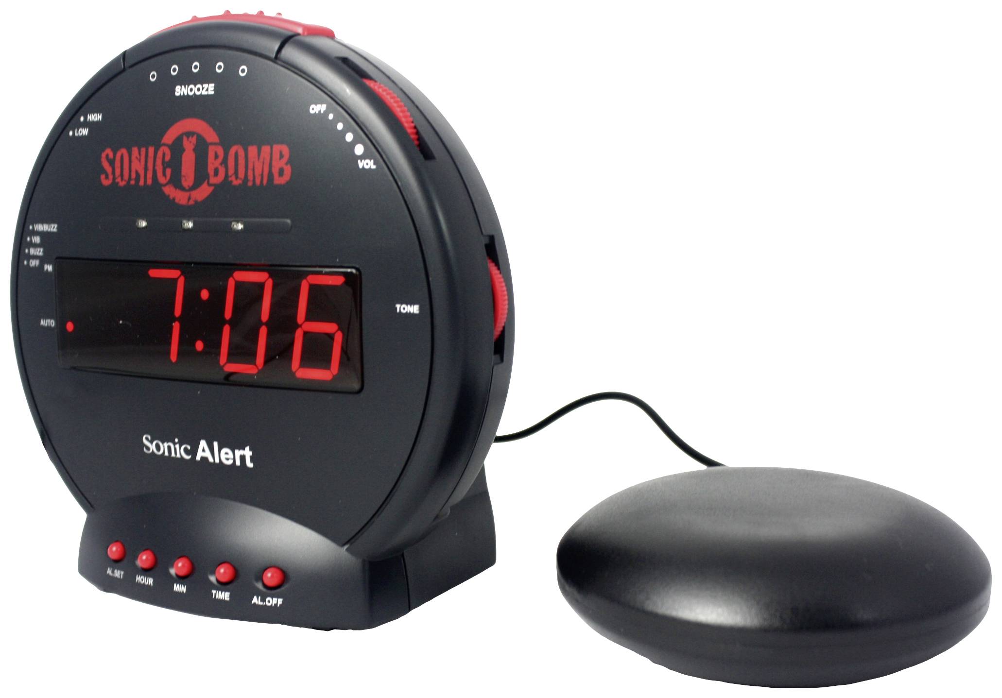 Geemarc SBB500SS-IG Quarz Wecker Schwarz Extra lauter Weckton