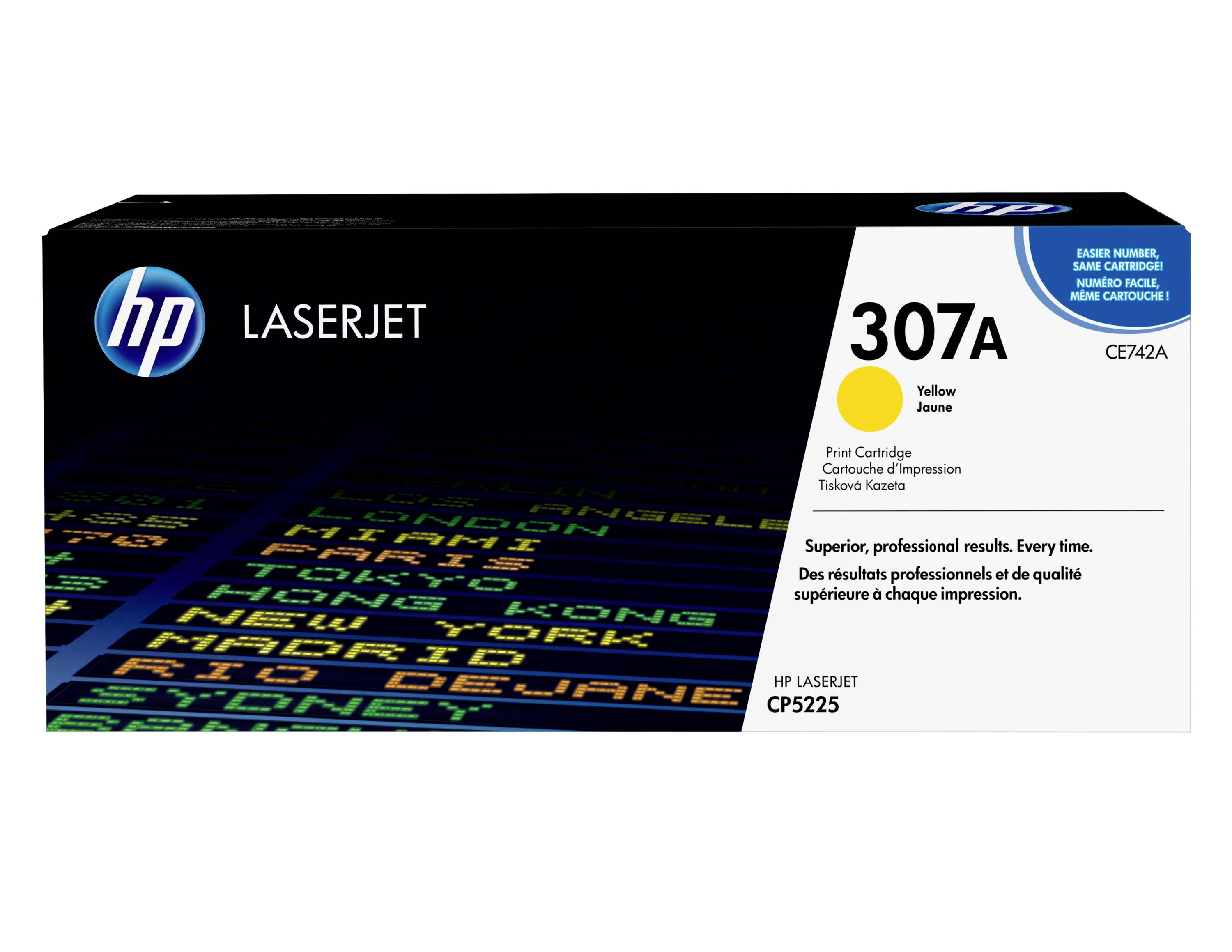 HP LaserJet 307A Gelb-Druckkassette, Modell CE742A, für HP LaserJet CP5225 Drucker.