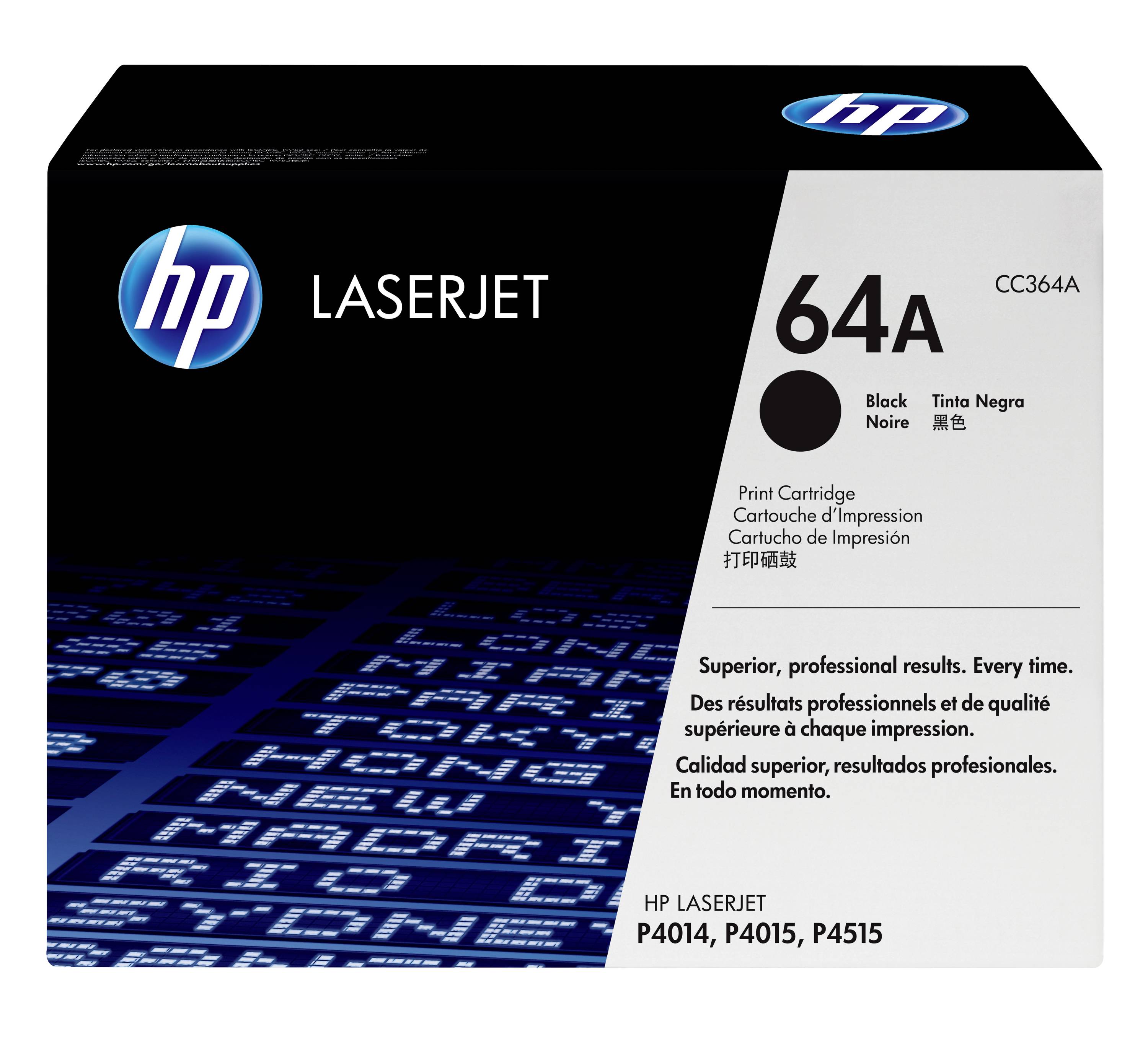 HP LaserJet 64A schwarze Tonerpatrone für P4014, P4015 und P4515 Drucker.