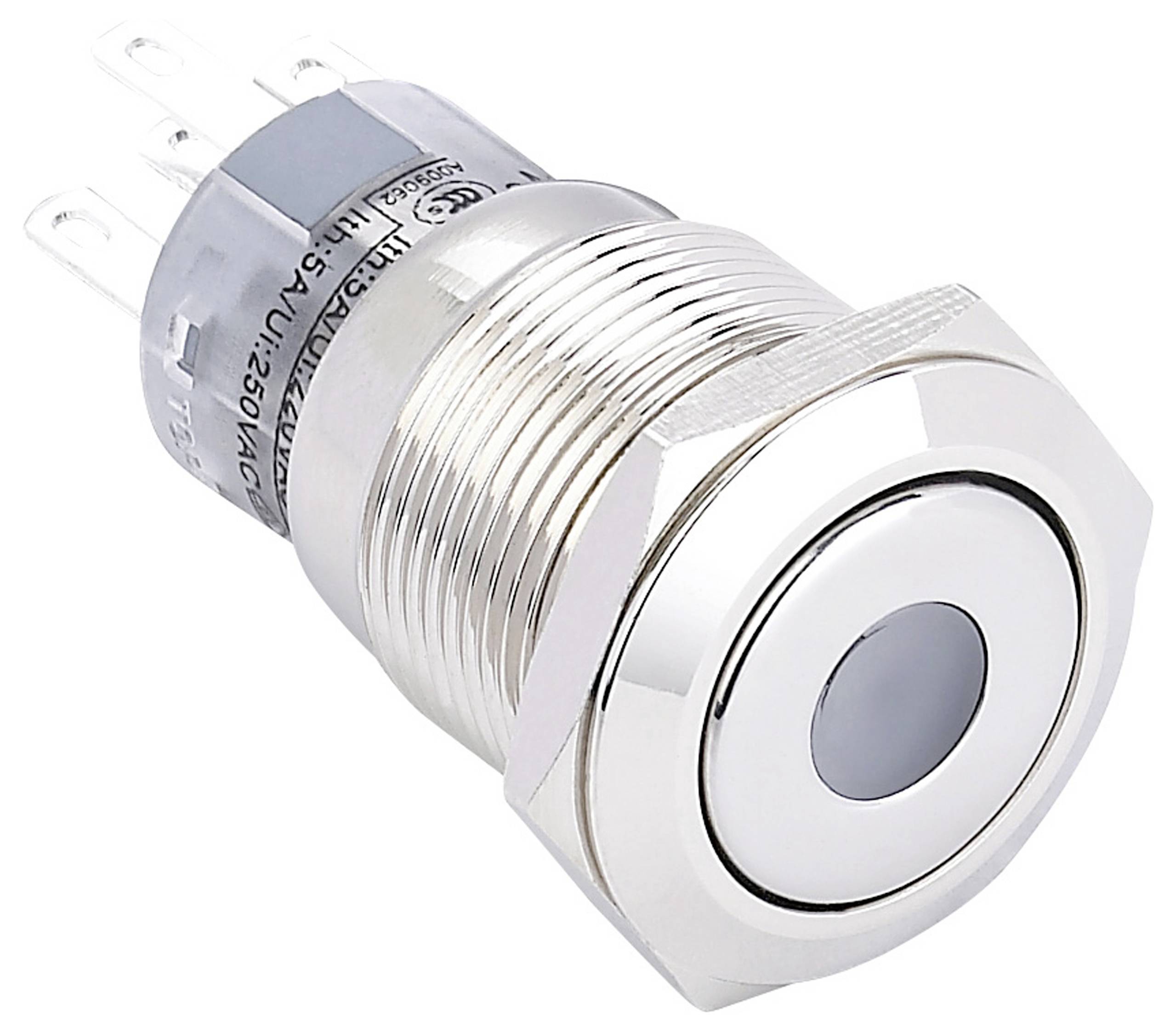 TRU Components 701303 LAS1-AGQ11ZD, BL Vandalismusgeschützter Druckschalter 250 V/AC 5A 1 x Ein/Ein rastend Blau IP67 1St.