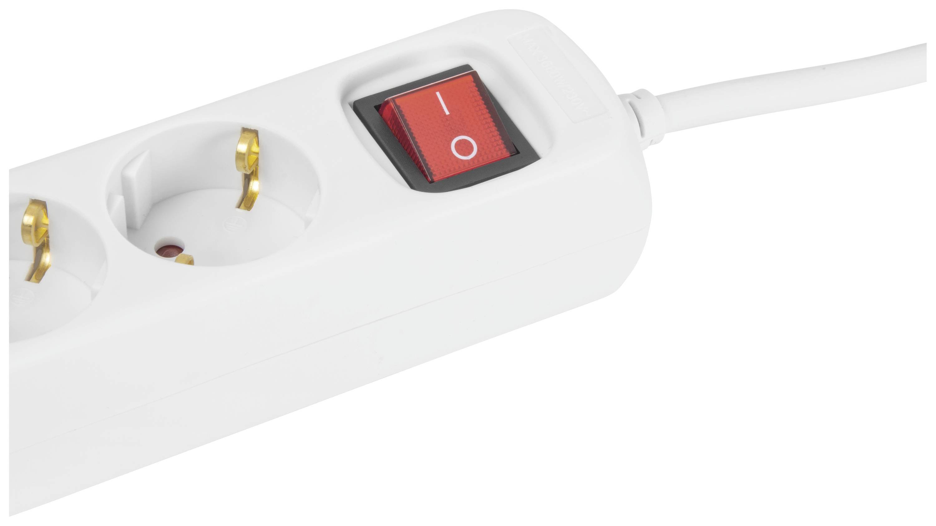 Hama 00030535 Steckdosenleiste mit Schalter 3fach Weiß Schutzkontakt 1 St.