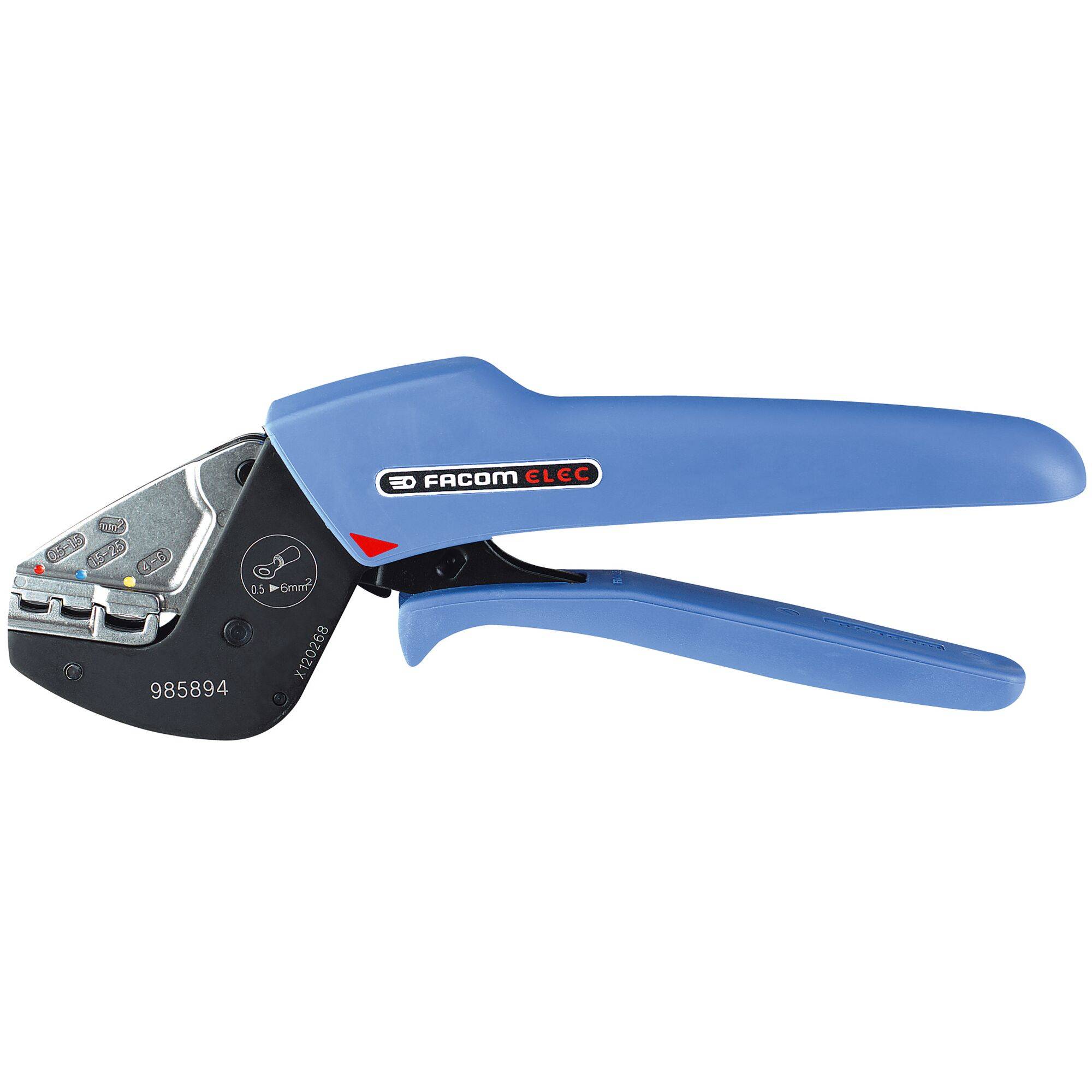 Facom 985894 Crimpzange Isolierte Kabelschuhe, Isolierte Kabelverbinder 0.5 bis 6 mm²