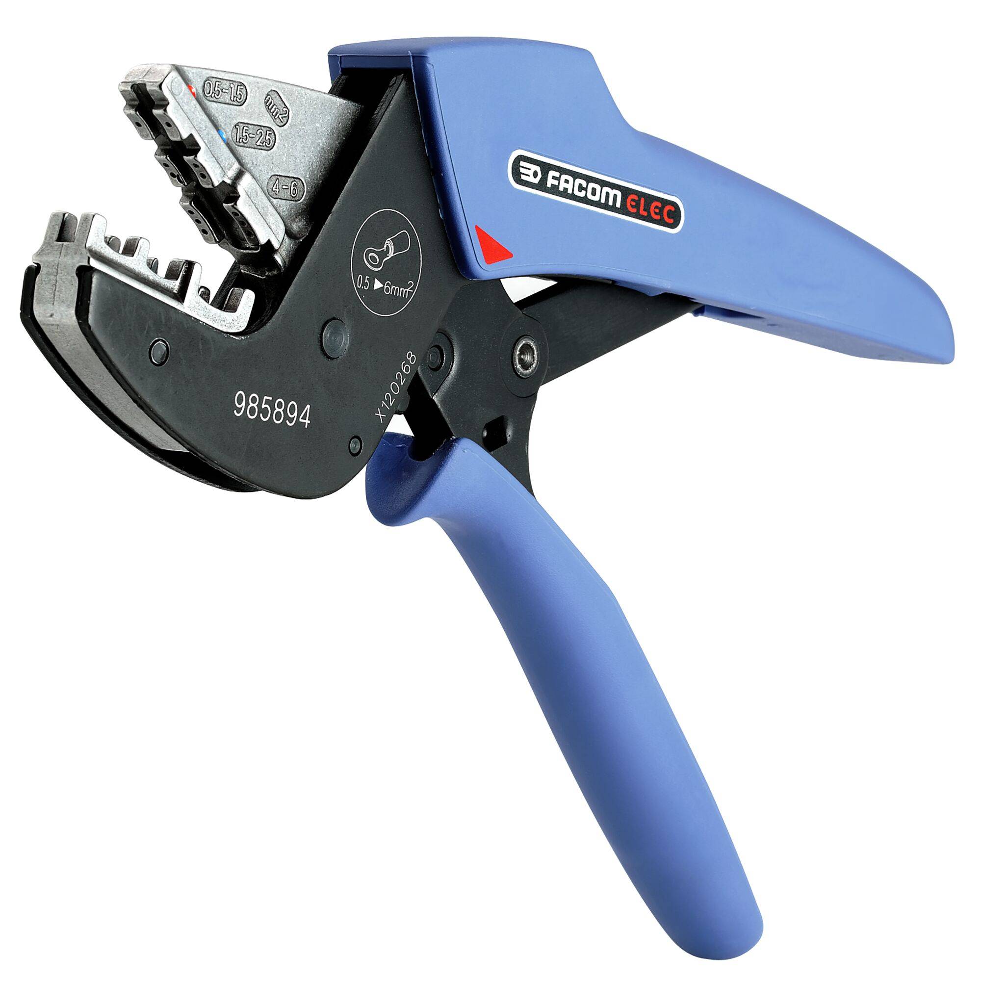 Facom 985894 Crimpzange Isolierte Kabelschuhe, Isolierte Kabelverbinder 0.5 bis 6 mm²