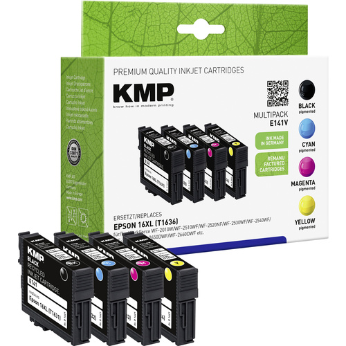 KMP Druckerpatrone ersetzt Epson 16XL, T1636, T1631, T1632, T1633, T1634 Kompatibel Kombi-Pack Schwarz, Cyan, Magenta, Gelb E141V
