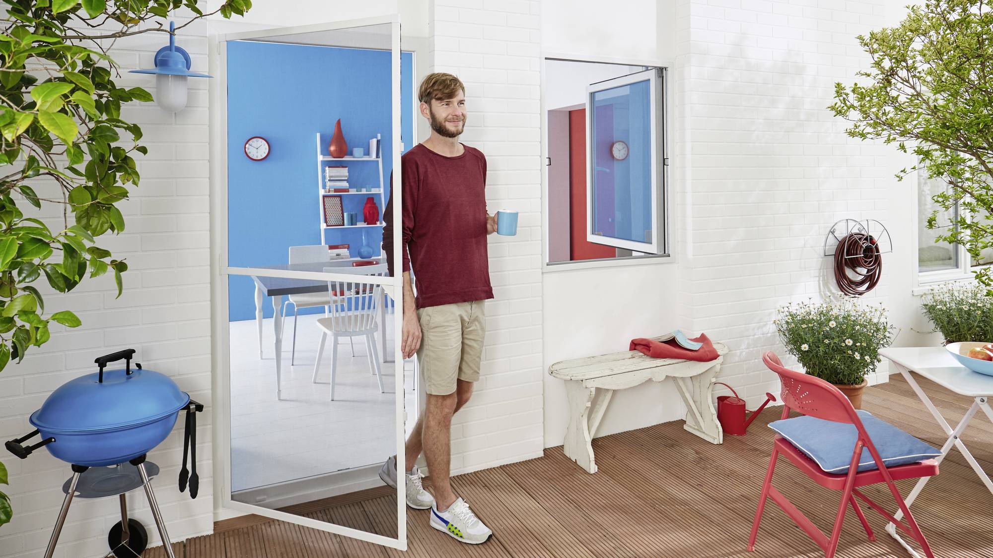 tesa ALU COMFORT 55192-00002-00 Tür-Fliegengitter (B x H) 1000 mm x 2200 mm Weiß 1 St.