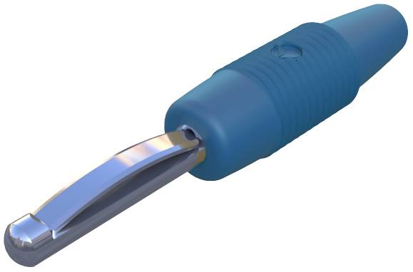 SKS Hirschmann VON 20 Bananenstecker Stecker, gerade Stift-Ø: 4mm Blau