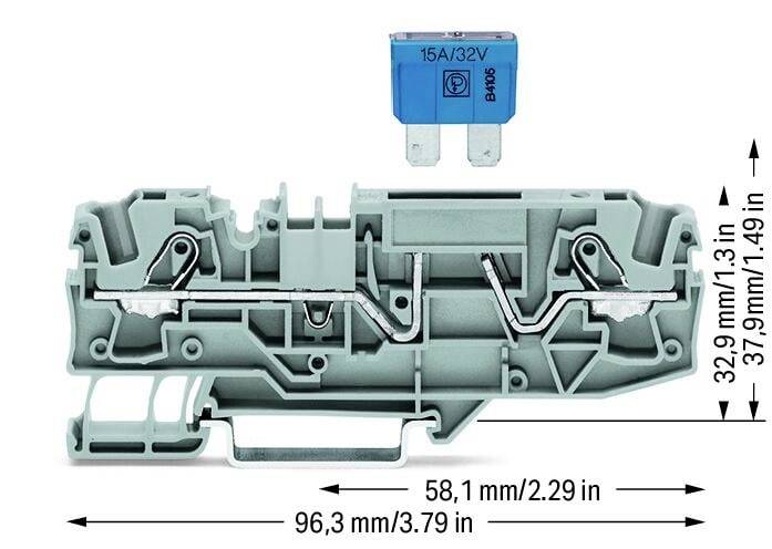 WAGO 2006-1681 Sicherungsklemme 7.50 mm Zugfeder Belegung: L Grau 1 St.