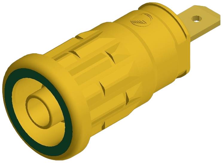 SKS Hirschmann SEP 2610 F4,8 Sicherheits-Laborbuchse Buchse, Einbau vertikal Stift-Ø: 4mm Gelb, Grün