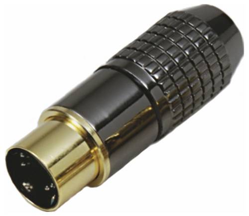 BKL Electronic 0204018 Miniatur-DIN-Rundsteckverbinder Stecker, gerade Polzahl: 4 Schwarz 1 St.