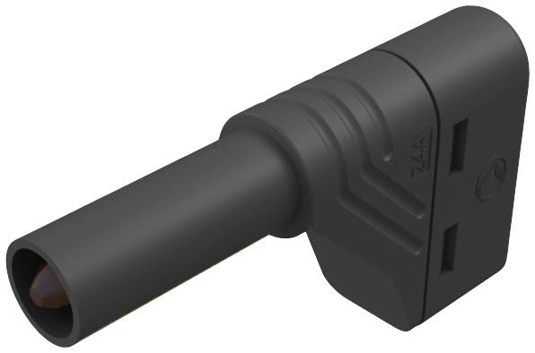 Steckverbinder mit 90-Grad-Winkel, schwarzes Gehäuse, geeignet für Elektrowerkzeuge oder ähnliche Anwendungen.