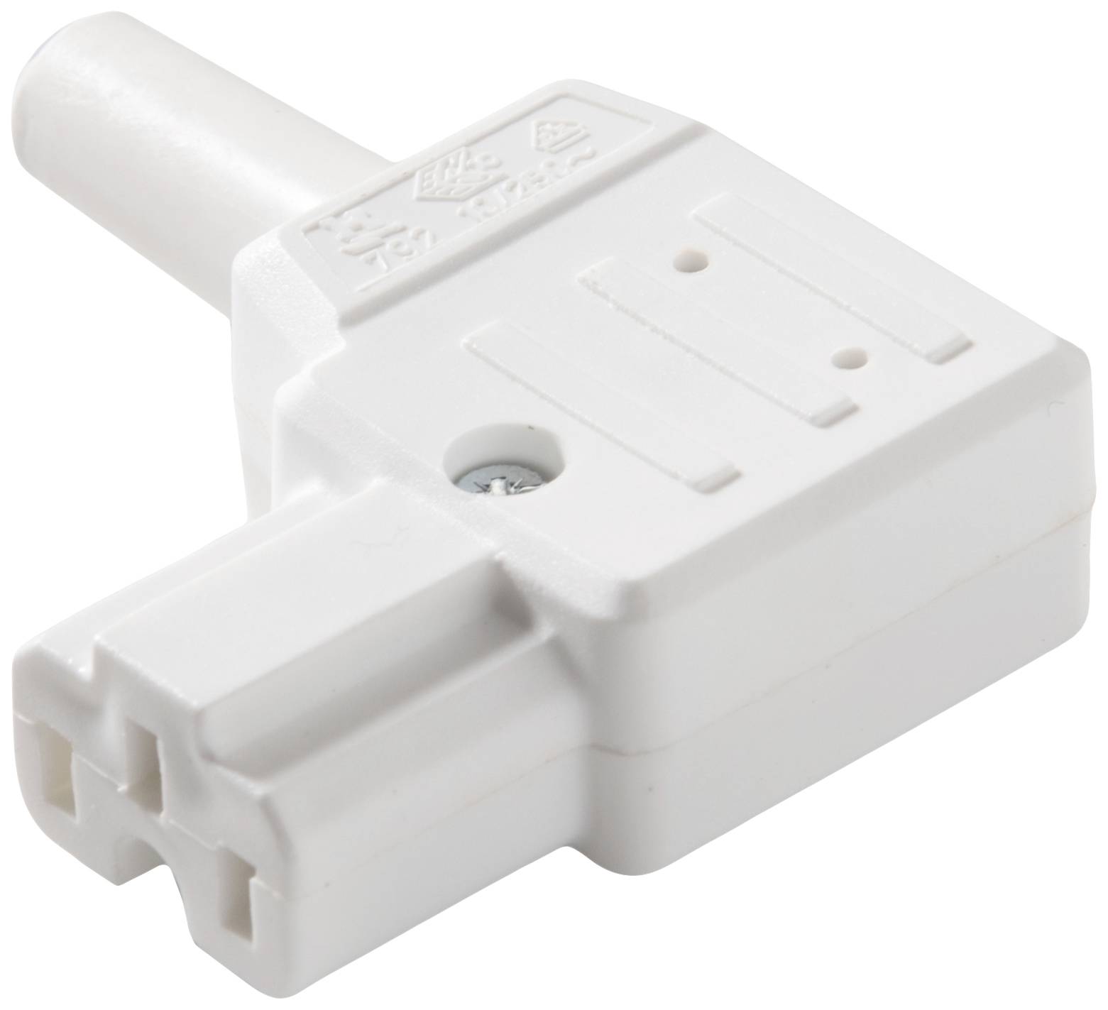 Kaiser 792/ws/C Heißgeräte-Steckverbinder 792 Buchse, gewinkelt Gesamtpolzahl: 2 + PE 10A Weiß