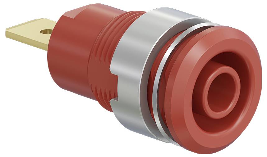 Stäubli SLB 4-F6,3 Sicherheits-Laborbuchse Buchse, Einbau vertikal Stift-Ø: 4mm Rot 1St.