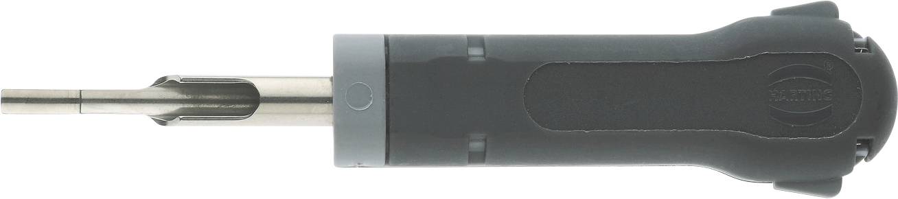 Elektronisches Handwerkzeug mit langem, silbernem Schaft und dunkelgrauem Griff, entwickelt für präzise Arbeiten.