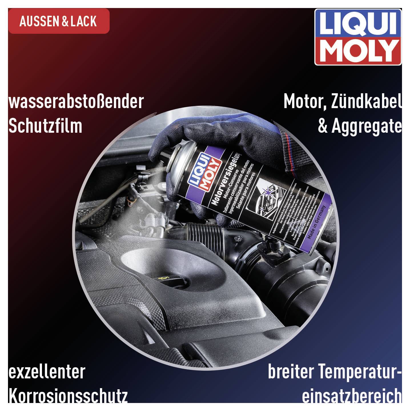 Motor und Teile mit wasserabstoßendem Schutzfilm, bietet ausgezeichneten Korrosionsschutz bei breitem Temperatureinsatzbereich.