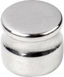 Metallgewicht mit zylindrischer Form, glänzender Oberfläche. Verwendet zur Kalibrierung oder für Präzisionsmessungen.