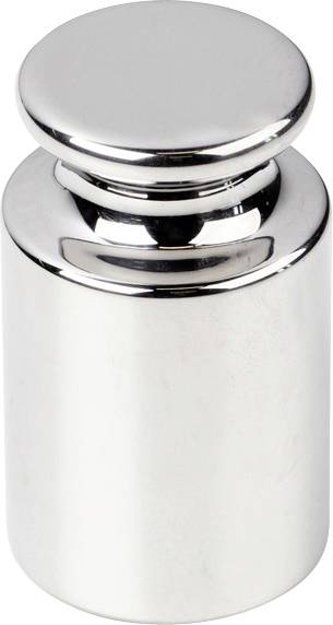 Metallgewicht aus poliertem Stahl, zylindrisch mit abgerundetem Kopf, symbolisiert Präzision und Messgenauigkeit.