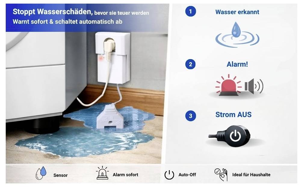 Schabus 300260 Aquastopp SHT 216 Wassermelder mit externem Sensor netzbetrieben
