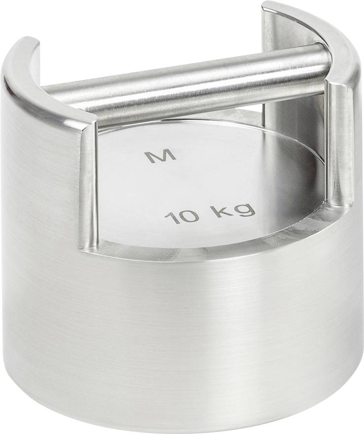10 kg Gewicht mit Griff, aus Metall, zylindrische Form, für Präzisionswaagen und Kalibrierungen geeignet.
