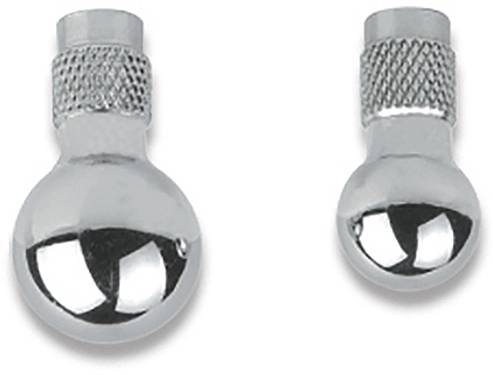 Zwei silberne, metallische Schraubgewichte unterschiedlicher Größe mit geriffeltem Griff, wahrscheinlich für mechanische oder technische Anwendungen.