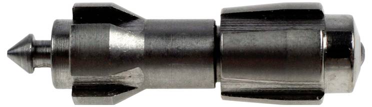 Metallischer Präzisionsteileinsatz, zylindrische Form mit konischem Kopf, verwendet in Maschinen für präzise Verbindungseinsätze.
