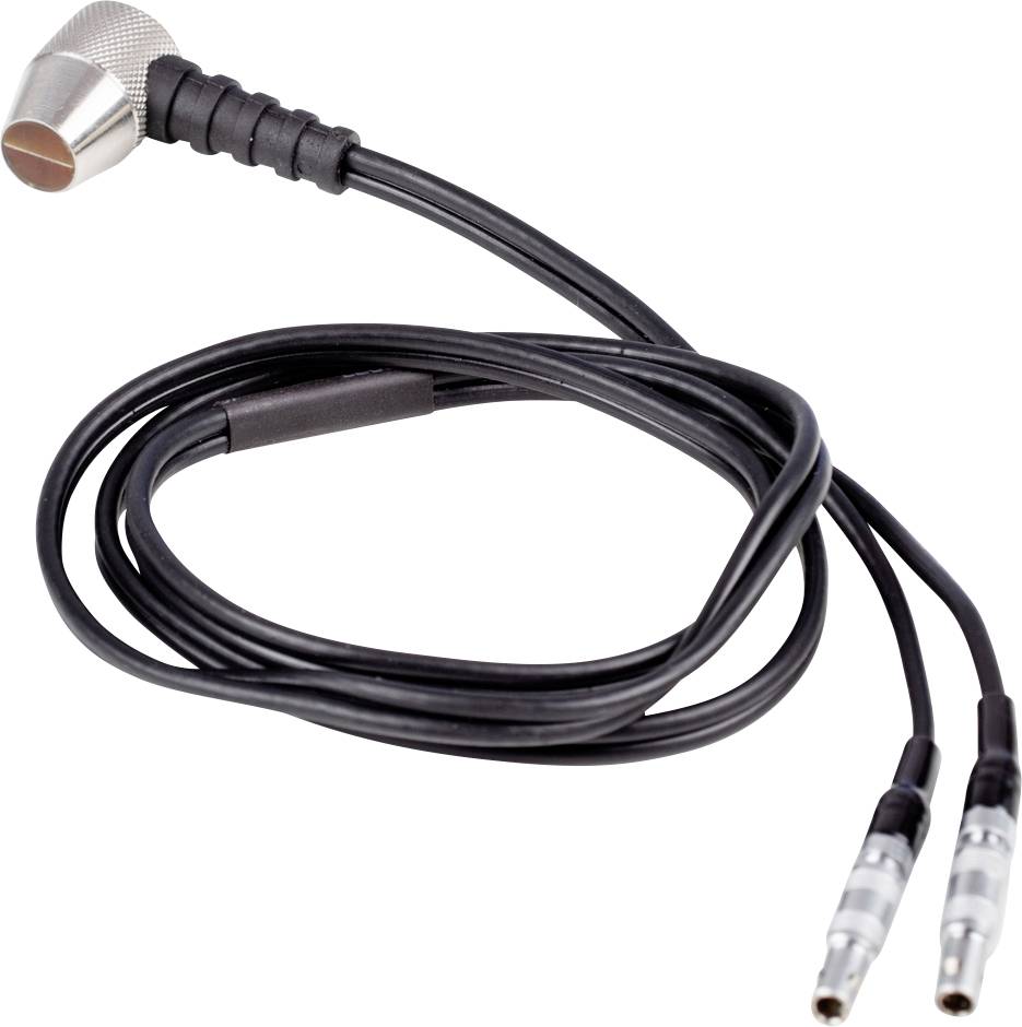 Stereo-Mikrofonkabel mit abgewinkeltem Kopf und zwei vergoldeten Steckern.