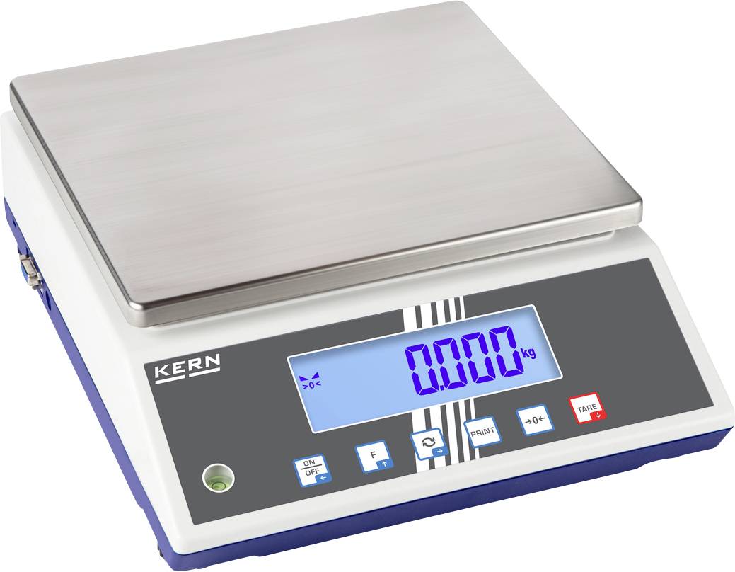 Elektronische Waage mit einer großen Metallplattform und einem digitalen Display, das '0,000 kg' anzeigt. Geeignet für präzises Wiegen.