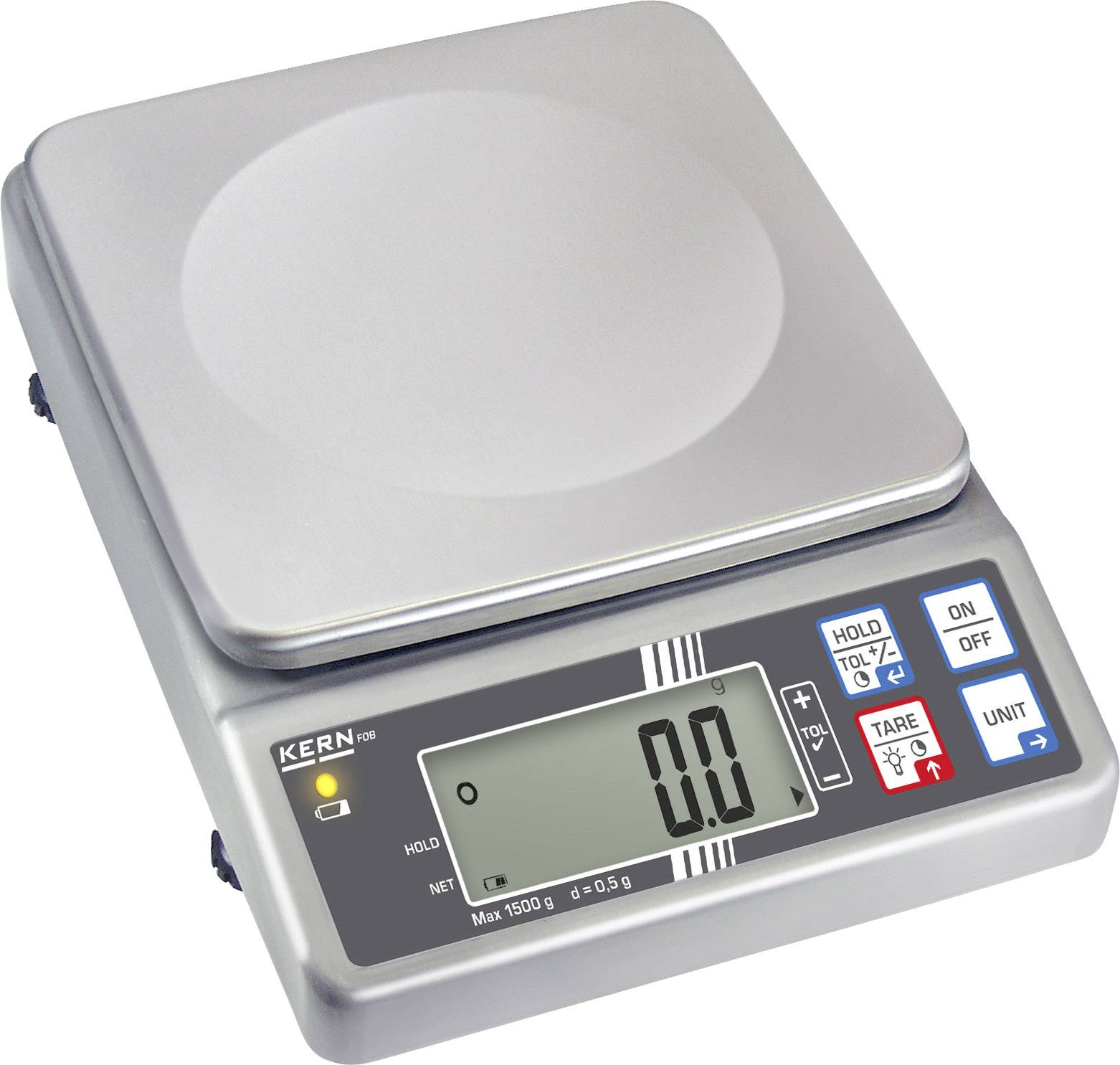 Kern FOB 6K2 Briefwaage FOB 6K2 Wägebereich (max.) 6 kg Ablesbarkeit 2 g netzbetrieben, batteriebetrieben, akkubetrieben Silber