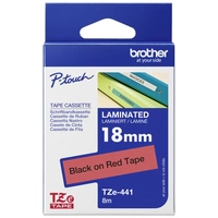 Brother Schriftband TZe TZE441 Bandfarbe: Rot Schriftfarbe:Schwarz 18mm 8m Brother Schriftband TZe TZE441 Bandfarbe: Rot Schriftfarbe:Schwarz 18mm 8m
