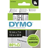 DYMO Schriftband D1 45013 Bandfarbe: Weiß Schriftfarbe:Schwarz 12mm 7m DYMO Schriftband D1 45013 Bandfarbe: Weiß Schriftfarbe:Schwarz 12mm 7m